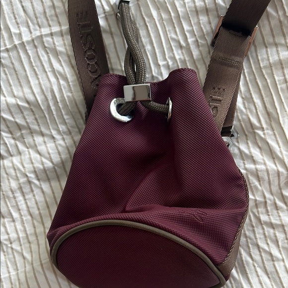 Lacoste Maroon Crossbody Bag with Brown Strap - Picture 4 of 6